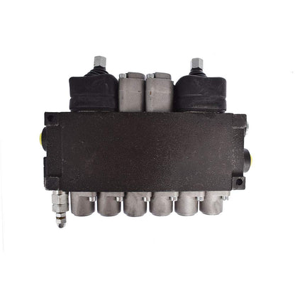 findmall 6 Spool 11GPM 3625PSI Hydraulic Directional Control Valve with 2 Joystick, SAE Ports Double Acting Valve for Small Tractors, Tractors, Loaders, Log Splitter