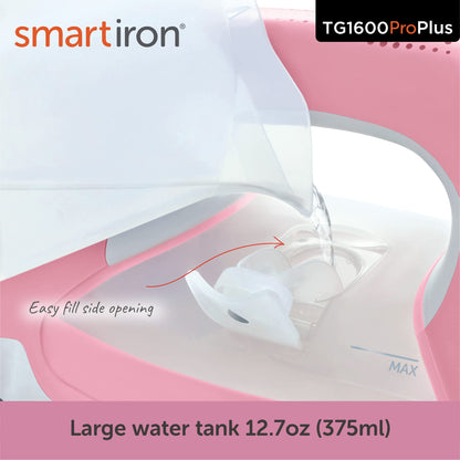 Oliso TG1600 Pro Plus 1800 Watt SmartIron with Auto Lift & Oliso Solemate Silicone Iron Soleplate Protector for TG Series Irons, Pink