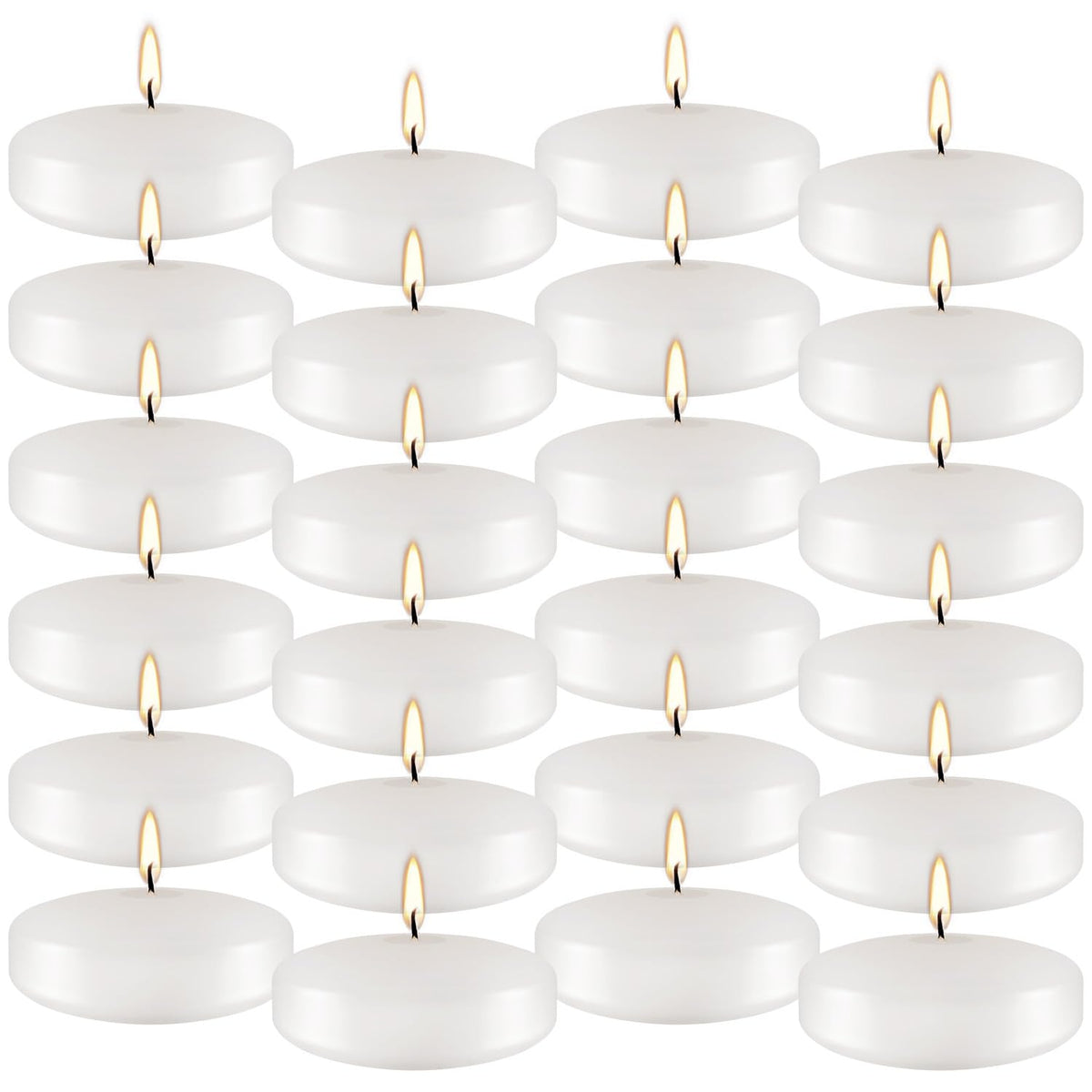 24Pack 3 Inch Unscented White Floating Candles,Long Lasting Burning-Ideal for Home Decor, Weddings, Parties, Pools, Cylindrical Vases, Restaurant and Holidays