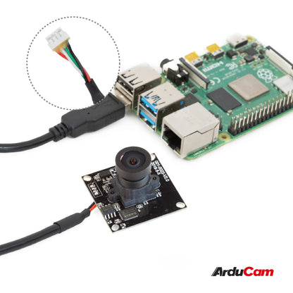 Arducam 5MP Wide Angle USB Camera for Computer, 1/4" CMOS OV5648 Mini UVC USB2.0 Video Webcam with Microphone, with 3.3ft/1m Cable
