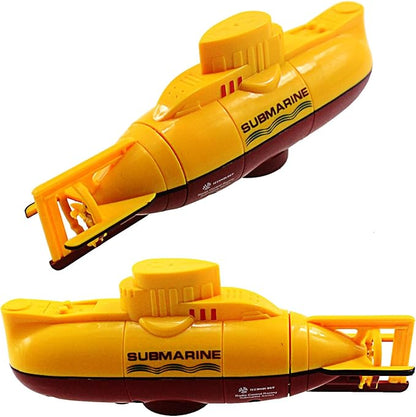 Tipmant Mini RC Submarine Toy Remote Control Boat Electric Dive for Fish Tank Water Tube Kids Gift Yellow