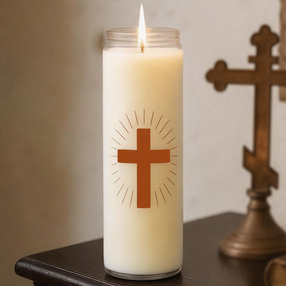 Natural Soy Prayer Candles - 9 Day Devotional Candles in Glass with 120 Hours Long Burn Time, Pure Fragrance Religious Candles Catholic for Memorials, Vigil, Church