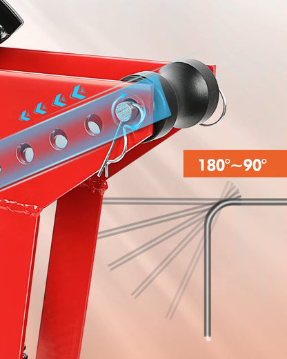 FAHKNS Hydraulic Pipe Bender 12 Ton Manual Copper Exhaust Bender Tool with 6 Dies (1/2,3/4,1,1-1/4,1-1/2,2") 90-180 Degree Adjustable Rollers Bending Steel Iron Metal Ratcheting Tube