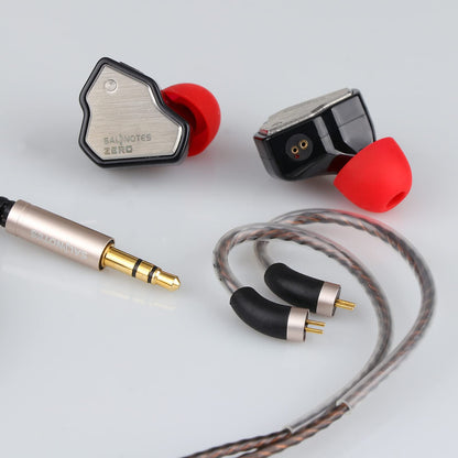 Linsoul 7Hz Salnotes Zero HiFi 10mm Dynamic Driver in-Ear Earphone IEM with Metal Composite Diaphragm Stainless Steel Faceplate Detachable 2Pin OFC Cable (Black, Without Mic)