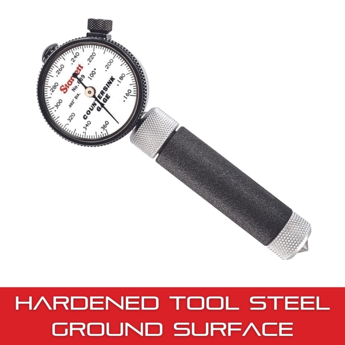 Starrett Inch Reading Dial Indicator Countersink Gage - for 100 Degree Countersinks - .160-.360" Range, .002" Graduation - 689-2Z