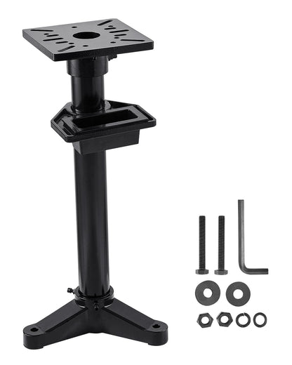 VEVOR Bench Grinder Stand, Heavy-Duty Bench Grinder and Vise Floor Pedestal with 10.6" x 10.6" Mounting Plate, Pre-Cut Mounting Slots & Water Pot, Compatible with Most Bench Grinders
