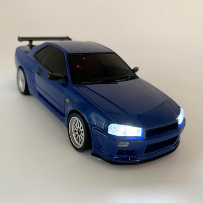 RC Drift Car with Gyro 1/18 Scale LDRC Drift Car Remote Control RWD Hobby Drifting Vehicle 2.4 GHz Proportional Throttle Steering ESP Gyroscope Metal Drive Shaft Alloy Shell Adult LD1899
