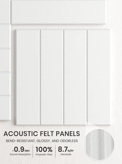 Bumusty Large Cork Board Alternative-36 x 24" Felt Bulletin Board Tiles, with 30 Pushpins, 40 Adhesive Tabs, Bold-Stripe 6-Pack, Cork Boards for Office Push Pin Board Felt Board-Cold White