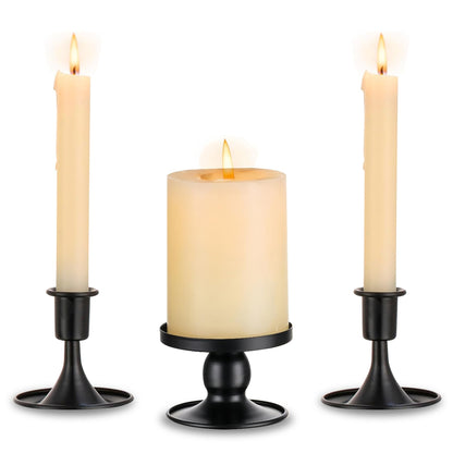Unity Candle Holder - Black Unity Candle Holders for Weddings, Metal Black Unity Candlestick Holder Set of 3, Decorative Unity Candle Stand for Wedding Ceremony Table Centerpiece Decoration Gift