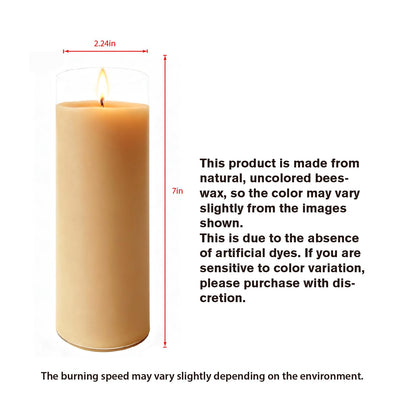 chaoxinge Pure Beeswax Prayer Candles 7 Day Devotional Candles in Glass-1Pack with 120 Hours Long Burn Time, Honey Fragrance Religious Candles Catholic for Memorials, Vigil, Church