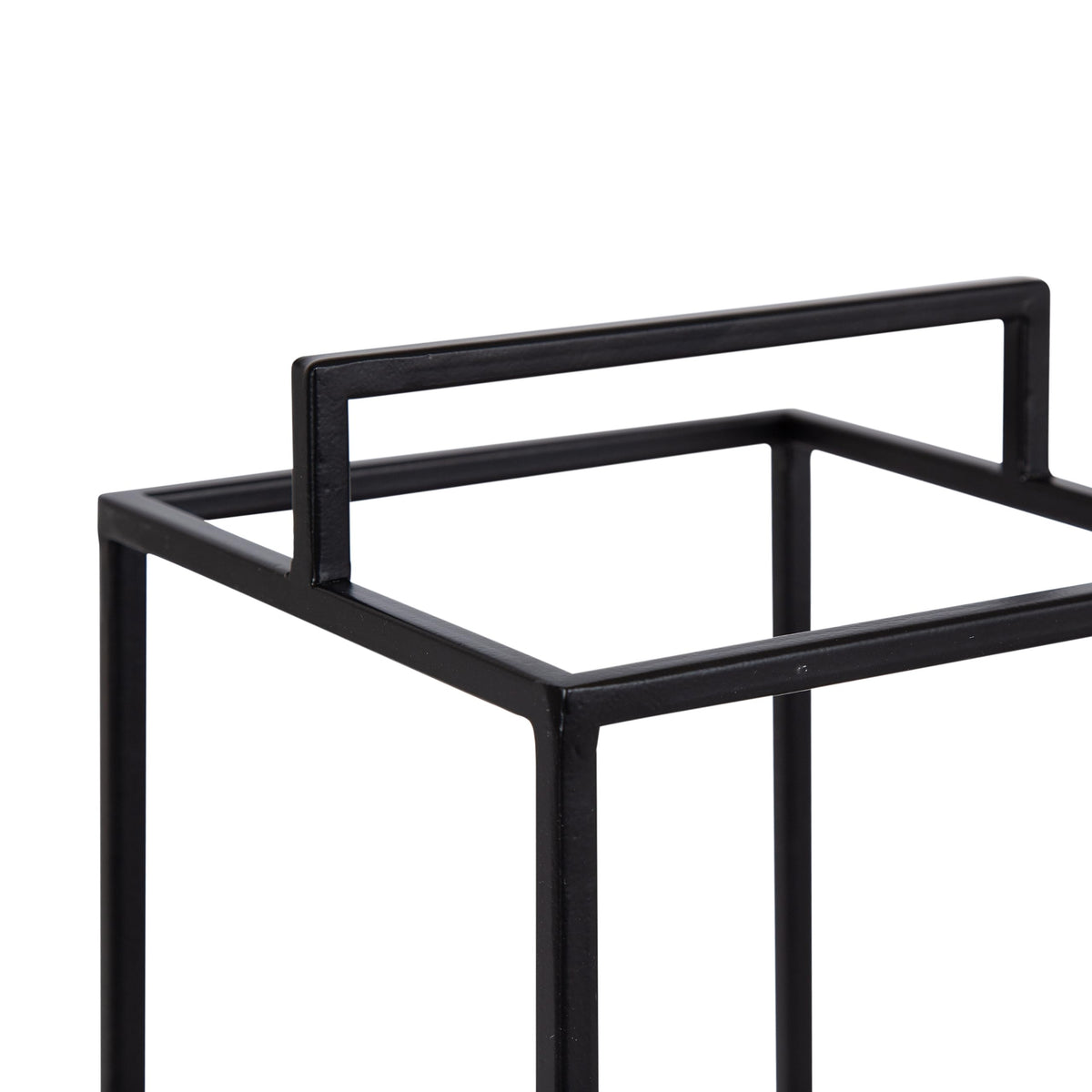 Kate and Laurel Brandt Farmhouse Two-Piece Candle Holder Set; 7 x 7 x 19; Hazelnut and Black; Transitional Wood and Metal Lantern Candle Holders for Fireplace Mantel Display