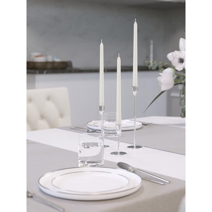 CANDWAX Ivory Taper Candles 8 inch Dripless - Set of 4 Tapered Candle Ideal for Dinner - Smokeless and Unscented Candlesticks Long Burning