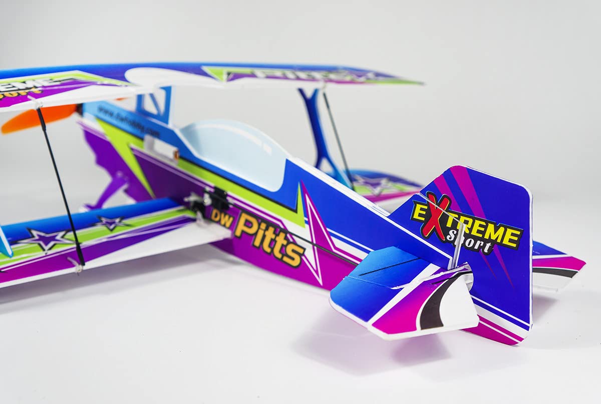 Viloga Mini RC Plane Kit PP Foam Airplane, 450mm Wingspan Pitts 3D Aerobatic Biplane Model Kit to Build for Adults, DIY Sport Airplane for Indoor & Park Flyer (KIT+Motor+Servo+DSM2/X Compatible RX)