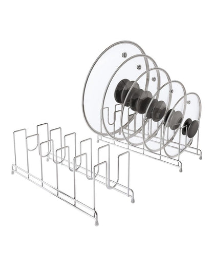 YQh 2 pack, pot cover rack, cutting board rack, kitchen cabinet or counter baking tray storage box, suitable for baking tray, cutting board, Frying pan, tray, reusable containers and covers