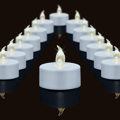 Baikaraer Battery Operated Tea Lights Candles,Flameless Led Electric Fake Candle, 50 Pack Realistic Flickering Votive Tealights, Long Lasting 200+Hours,for Wedding Party Home Decoration (Warm White)