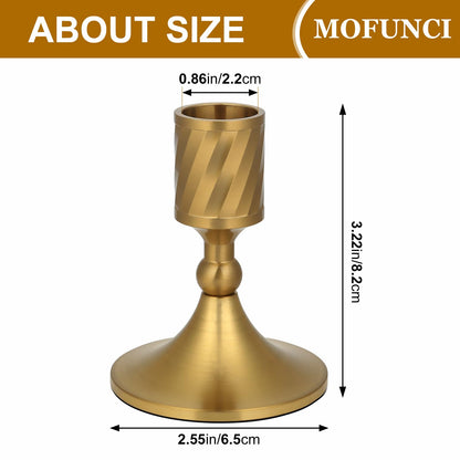 Mofunci Candlestick Holders Taper Candle Holders, Gold Candle Stick Holders Decor for Wedding Christmas Birthday Party Holiday, Short Candle Holders for Table Centerpieces Home Decor, Set of 2