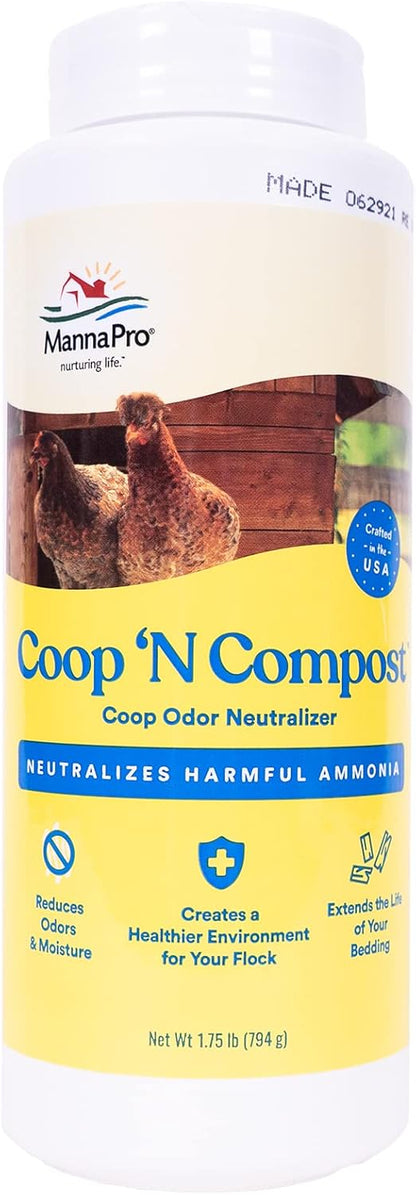 Manna Pro Coop 'N Compost - Chicken Coop Odor Neutralizer & Moisture Absorber, 1.75 lb