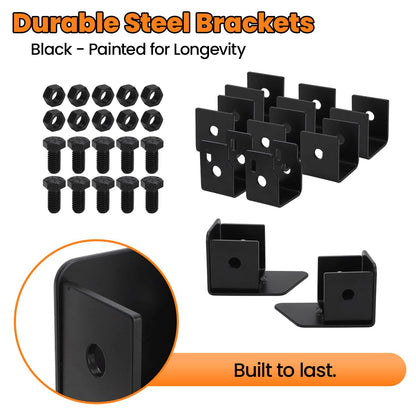 For 2014-2018 Chevy Silverado GMC Sierra Crew Cab Rear Seat Lift Kit, 2.5 Inch Height Increase, Black Steel Brackets for Added Storage & Audio System Space
