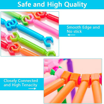 Juboury 1054Pcs Building Toy Building Blocks Bars Different Shape Educational Construction Engineering Set 3D Puzzle Interlocking Creative Connecting Kit Great STEM Toy for Both Boys and Girls