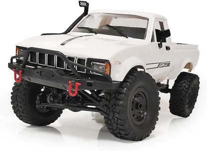C24-1 RC Crawler Offroad RC Truck 4x4 Remote Control Rock Crawler Pickup Trucks with Led Light 2.4 Ghz 1/16 Scale All Terrain Car Brushed RTR Pickup for Adults (2 Batteries)