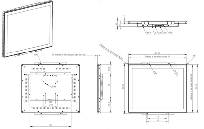 RIUIIN 19 Inch Touch Open Frame Monitor, Industrial Touch Display,1280x1024 Resolution 5:4 Aspect Ratio Waterproof,VESA+Panel Mount, for Indusitrial Retail Commercial