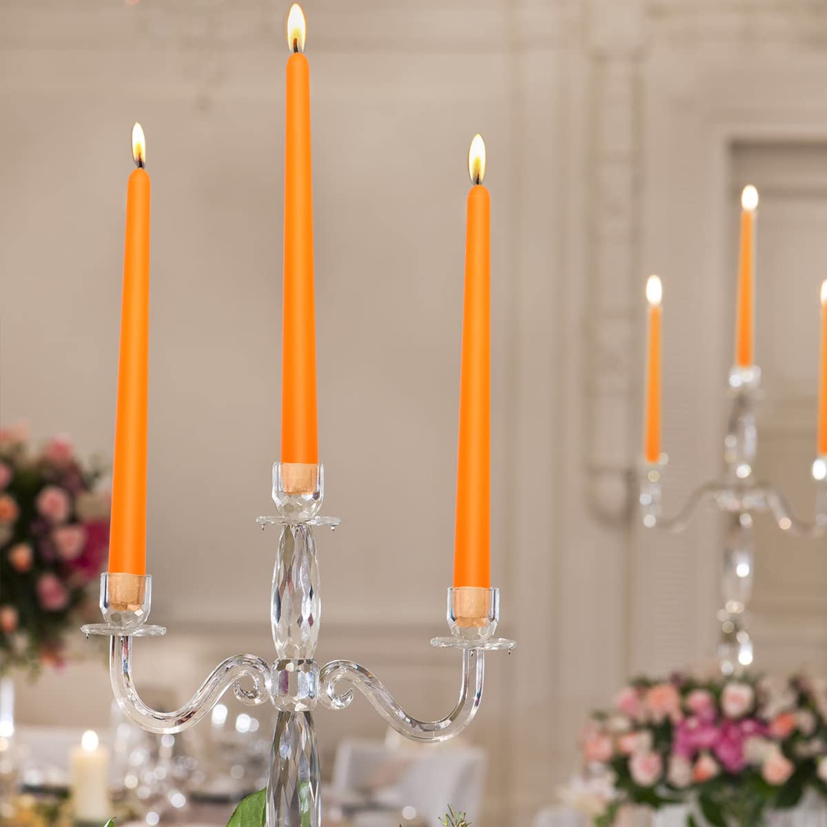 NIKY 10 inch Pink Taper Candles for Christmas Advent, Set of 20 Unscented Dripless Candlesticks - 8 Hours Long Burning for Home Decor, Wedding, Parties and Special Occasions
