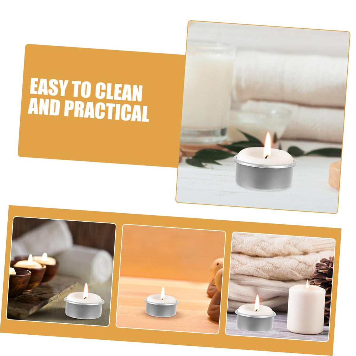Lurrose 15pcs Metal Candle Cups for Tea Party Decorative Candle Holder DIY Scented Making Tins