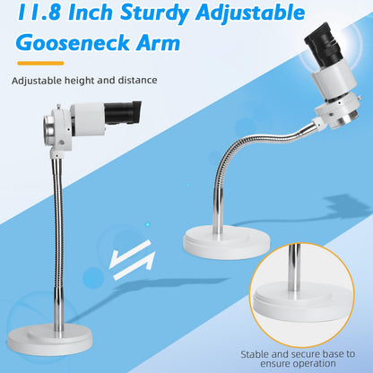 faruijie Dental Microscope with LED Light - Stereomicroscopes 360 Revolve 8X Magnification Binocular Stereo Microscope Dental Binocular Microscope for Electronics Repair with 8W Fluorescent Ring Light