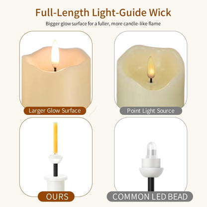 ANGELLOONG Flickering Flameless Candles, Realistic Battery Operated Candles with Remote and Timer, Set of 3 LED Candles for Room Fall Home Wedding Decor Centerpieces Table Party Valentines Decorations