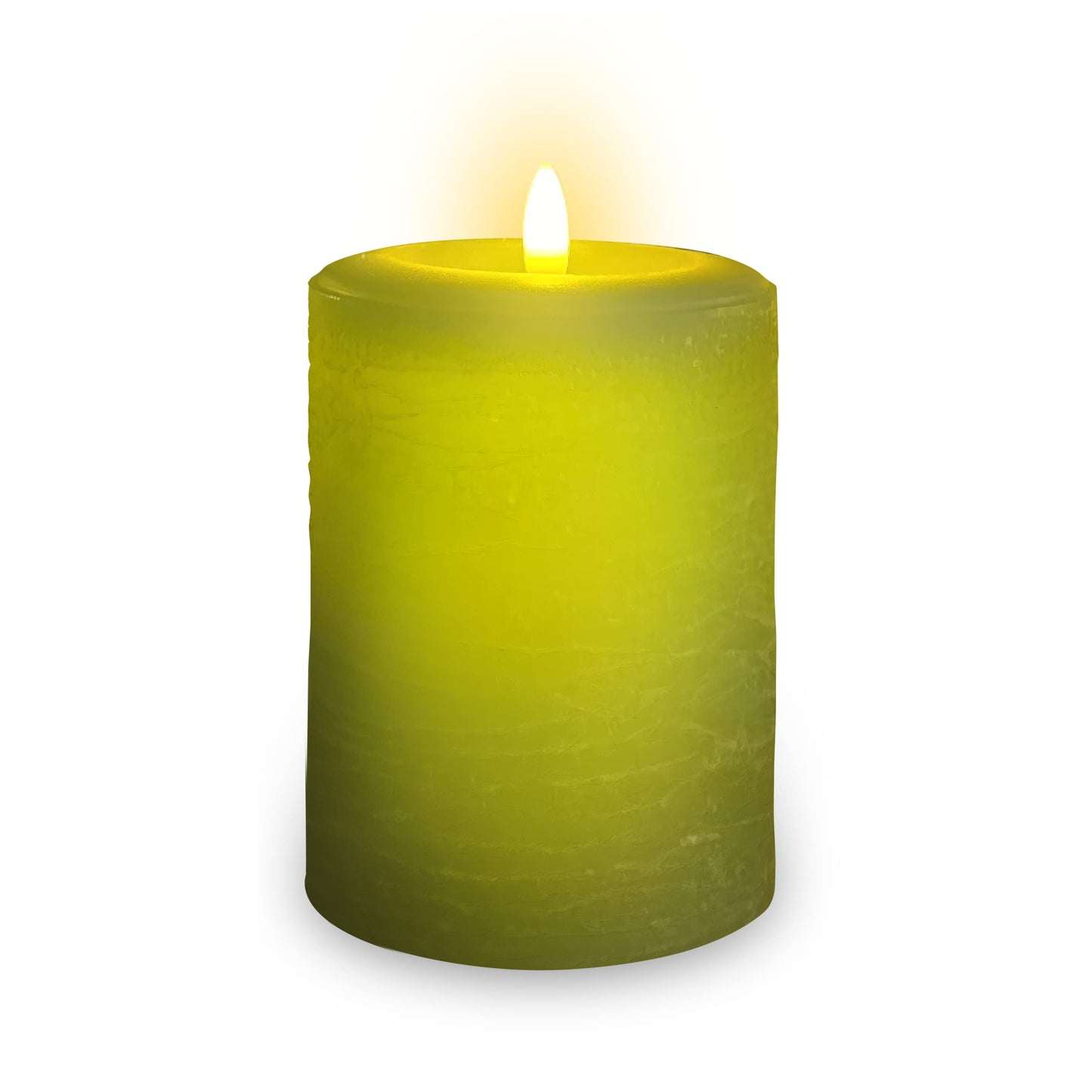 LumiPur Signature Natural Glow Flickering Flameless LED Wax Pillar Candle (3.5" x 5", Sage Green)