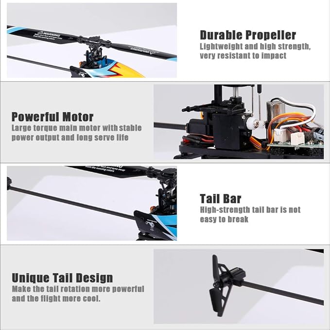 GoolRC C129 RC Helicopter 4 Channel 2.4Ghz Remote Control Helicopter with 6-Axis Gyro Aileronless RC Aircraft with Altitude Hold Landing Pad and 2 Batteries (Orange)