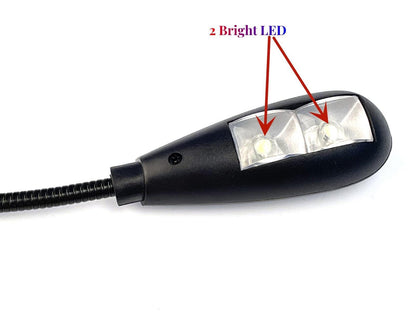 Kyfreshpower LED USB Reading Lamp Light with 2-Brightness Dimmable Setting, Flexible Gooseneck USB Light for Notebook Laptop Keyboard, Powerbank(On/Off Switch, 1 Black+1 Mini USB Light)