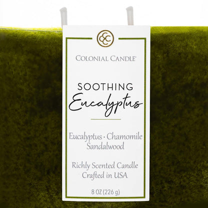 Colonial Candle Soothing Eucalyptus Scented Candle Jar, Highly Fragranced Candles for Home Scented, Mottled Wax Candle, 2 Wick, 8 oz - Made in the USA