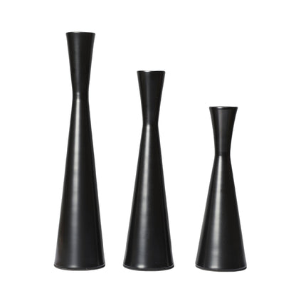 Set of 3 Taper Candle Holders Metal Candlestick Holders Table Mantel Decorative Candle Stand for Dinning,Party，Wedding,Home Decor(Matte Black)