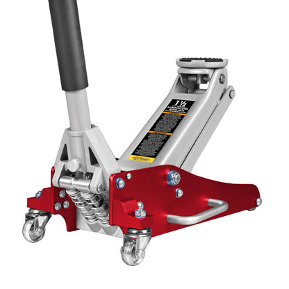 Big RED 1.5 Ton Floor Jack,Aluminum and Steel Hydraulic Low Profile Car Jack with Dual Piston Quick Lift Pump,Lightweight Racing Floor Jack for Vehicle,3,000 lb Capacity,Red,TAM815016LR