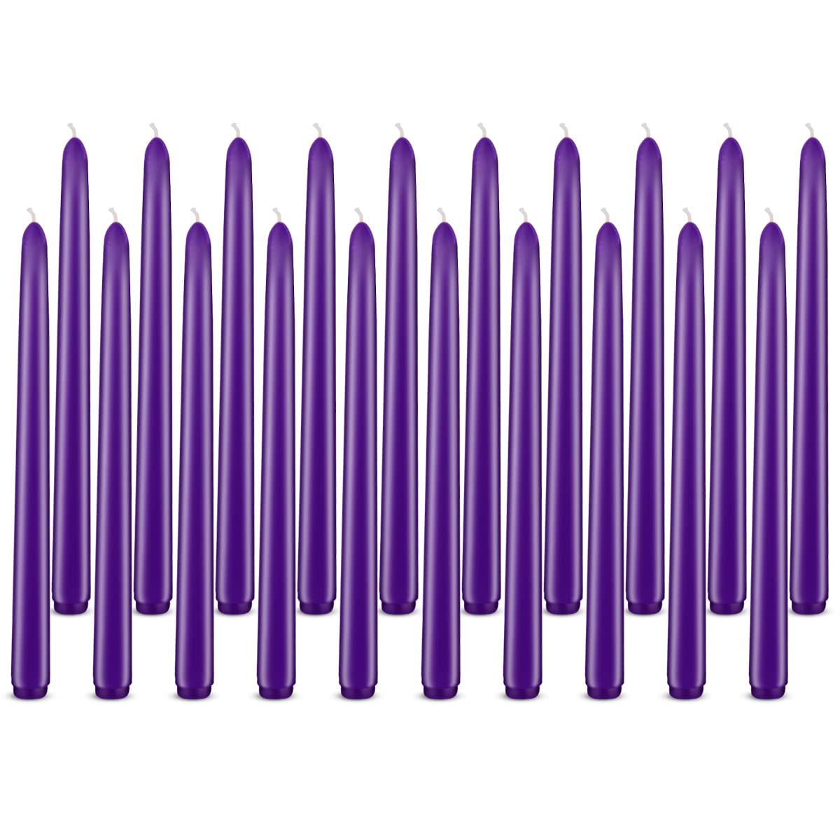 20 Pcs Purple Taper Candles for Home Decoration, 10×7/8 Inch Dripless Candlesticks, Great for Dinner Party Meditation and Emergency