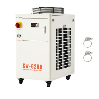 VEVOR Industrial Water Chiller, 17,060 BTU/h, Industrial Water Cooler Cooling System with Compressor, 3.96  Gal Tank Capacity, 18.5 GPM Max Flow Rate, for CO2 Laser Tube Engraving & Cutting Machine