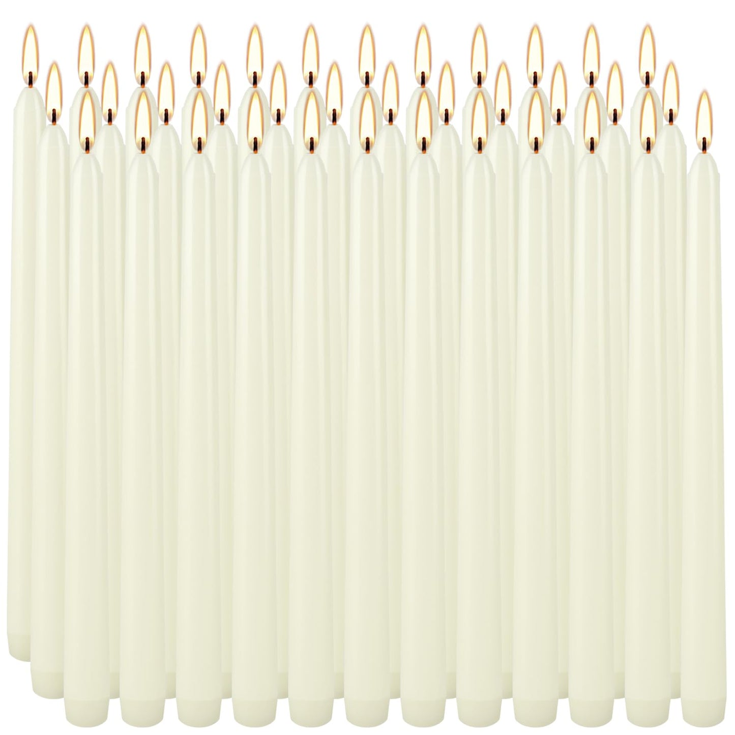 Grcdoyvl 36 Pack Ivory 10-Inch Taper Candles - Premium Dripless, Smokeless & Unscented for Wedding Decor, Romantic Dinner, Party & Home - Long Burning Hand-Poured Tall Candles with Clean Finish