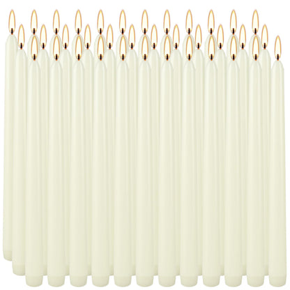 Grcdoyvl 36 Pack Ivory 10-Inch Taper Candles - Premium Dripless, Smokeless & Unscented for Wedding Decor, Romantic Dinner, Party & Home - Long Burning Hand-Poured Tall Candles with Clean Finish