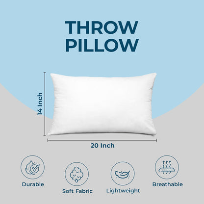 Utopia Bedding Throw Pillows - Fluffy Down Alternative Set of 4 | 14 x 20 Inches, White for Bed & Sofa