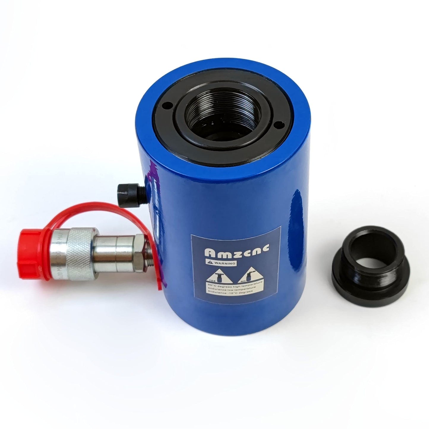 AMZCNC 20T Hydraulic Cylinder Jack Hollow Single Acting Hydraulic Ram Cylinder 4"(100mm) Hydraulic Lifting Cylinders (20T 4Inch Hollow)