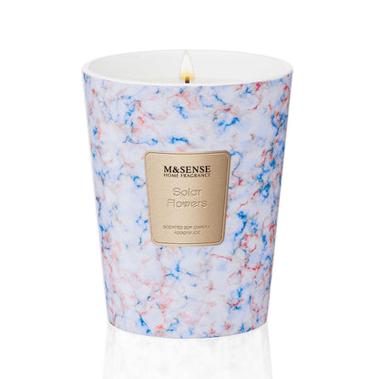 M&SENSE Solar Flowers Scented Soy Candle, 3 Wick Highly Scented 14.1 Oz 75H, Aromatherapy Christmas Gift for Women and Men