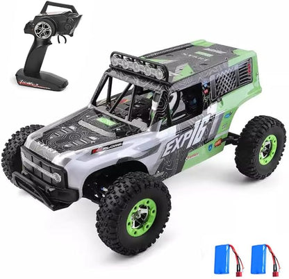 GoolRC WLtoys 124006 RC Car 1:12 Scale Remote Control Car 4WD 40KM/H High Speed RC Truck 2.4GHz Off-Road RC Crawler RTR with LED Lights and 2 Batteries for Adults (Green)