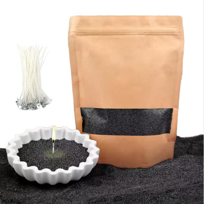 PHYMAT Pearled Candles with 50pcs Wicks, 1.1LB Candle Sand Wax, Refillable Plant Sand Candles with Wicks Kit for DIY Handmade Candle Making, Party, Wedding, Home Decor