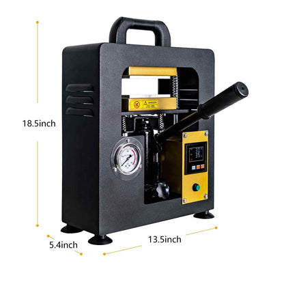 Hydraulic Heat Press Machine, 5 Tons Pressure 600W Machine with 3 x 5 inch Dual Heating Plates, Digital Timer and Temperature Control
