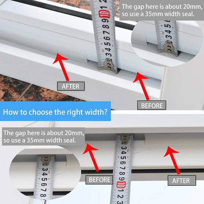 TAROSE Weather Stripping, Silicone Door Seal Strip Door, Window, Transparent 16 Feet Long (Width 25mm)