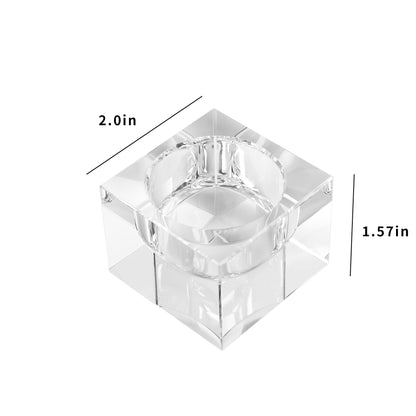 DONOUCLS Home Crystal Tealight Candle Holders Pack of 4, 1.5 Inches Height, Heavy Solid Square Hand Cut Tealight Holders Sets, Centerpiece for Home Decor(Clear)