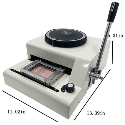 Manual Stamping Machine, Dog tag Coding with 5 Aluminum Tags, 72 Characters, 2 Gear Kerning, Metal Code Printing