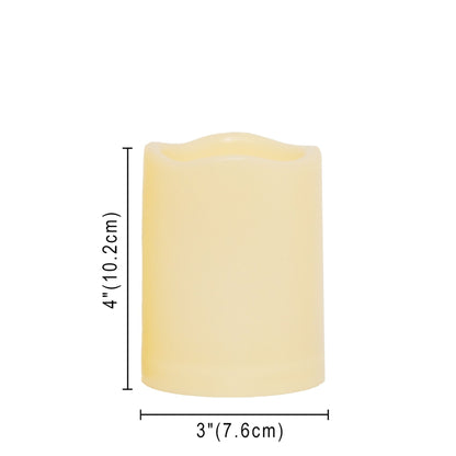 2 PCS 3" x4" Waterproof Outdoor Battery Operated Flameless LED Pillar Candles with Timer Flickering Plastic Resin Electric Decorative Light for Lantern Patio Garden Home Decor Party Wedding Decoration