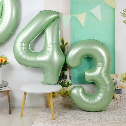 Olive Green 40-Inch Balloon Number 7 - Perfect Birthday Decorations for Engagements & Graduations